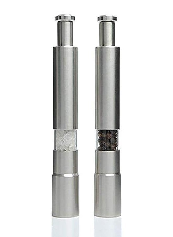 Aroja Salt and Pepper Grinder Set. Premium Stainless Steel Salt and Pepper Mills Shakers Works Great with Peppercorns, Sea Salt, Himalayan Salt, Spices & Table Seasoning Set of 2 - Image 1